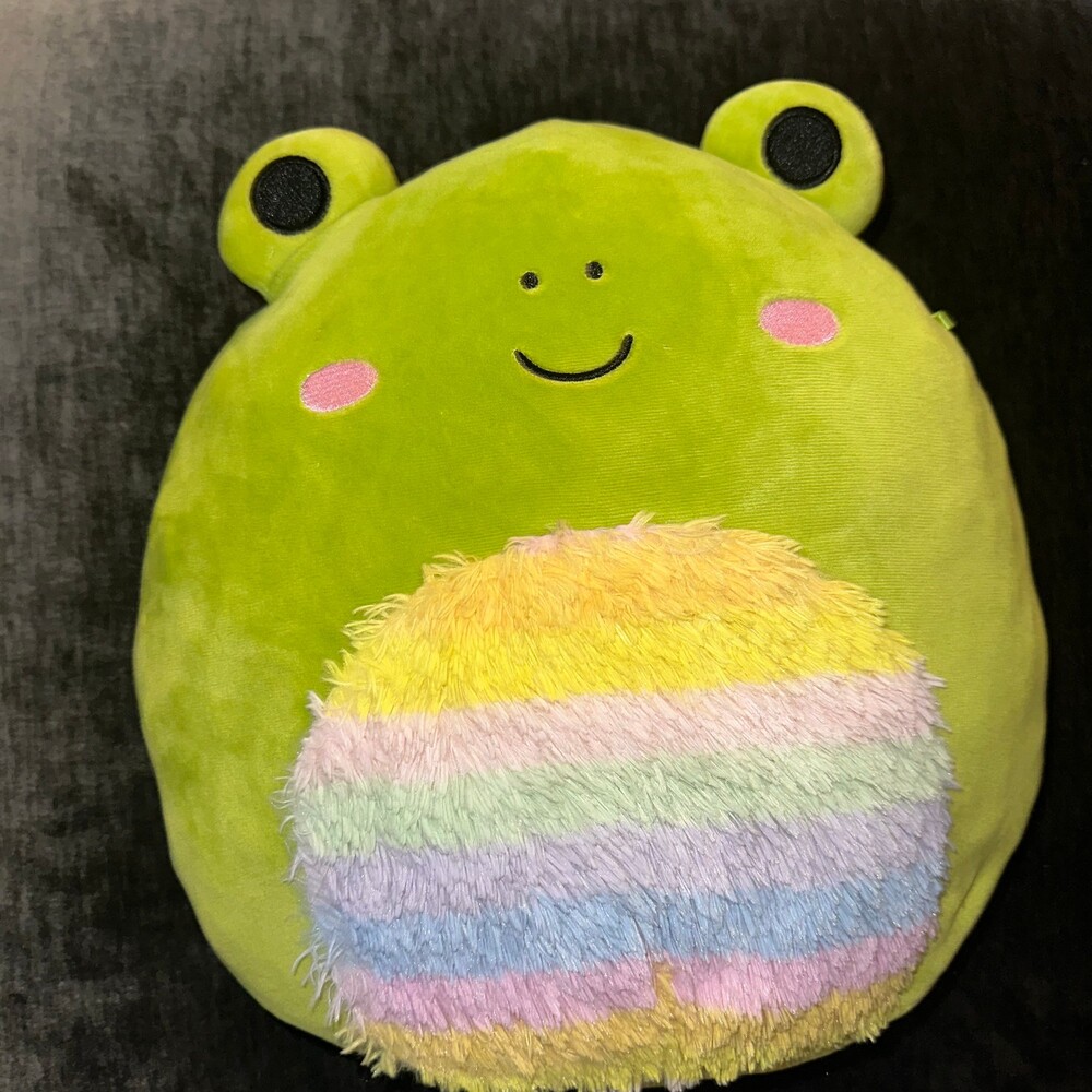 Squishmallows Wendy the Frog 12” Fuzzy Rainbow Belly Plush Kellytoy No Hang Tag